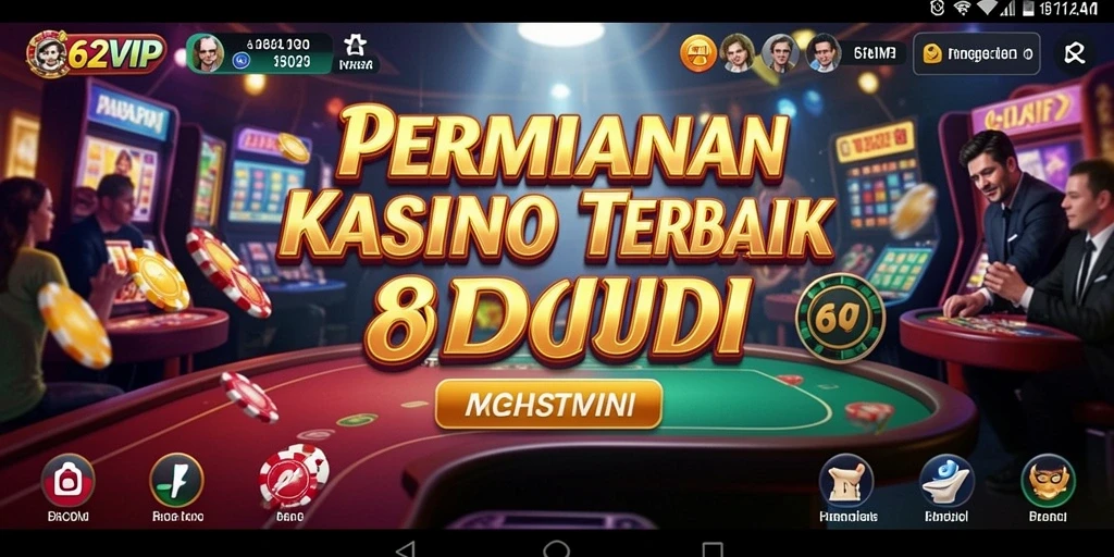Tampilan permainan Kasino yang mendebarkan di 62VIP.
