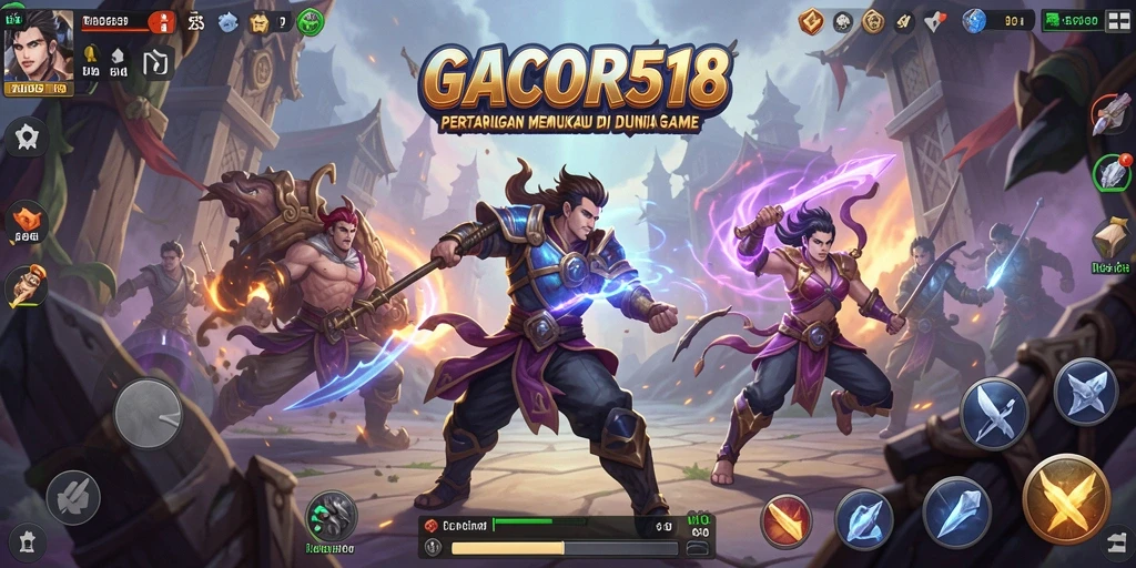 Screenshot menampilkan karakter bertarung dengan gerakan dinamis.