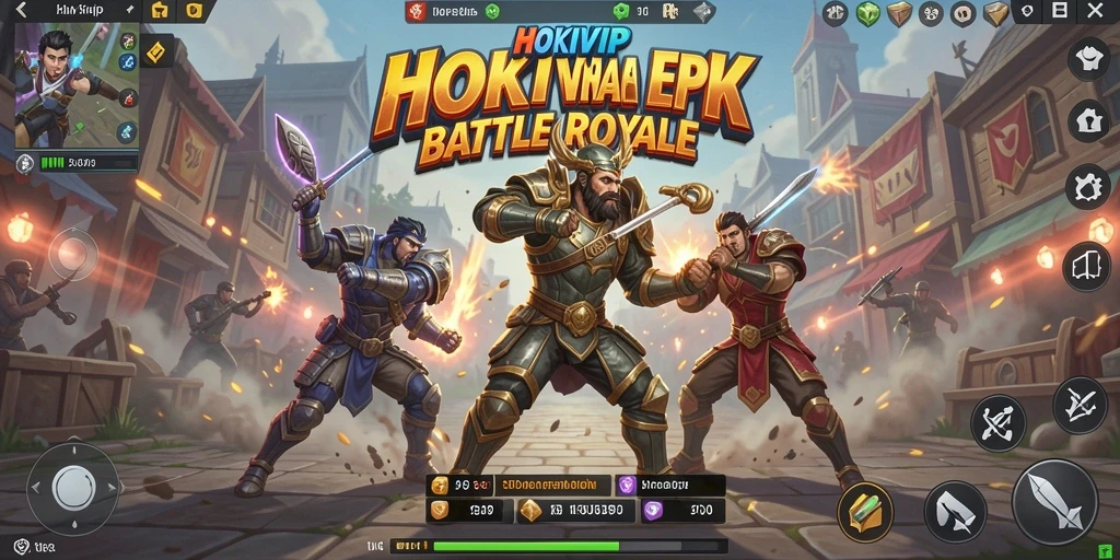 Screenshot HOKIVIP memperlihatkan aksi seru dalam permainan Battle Royale.