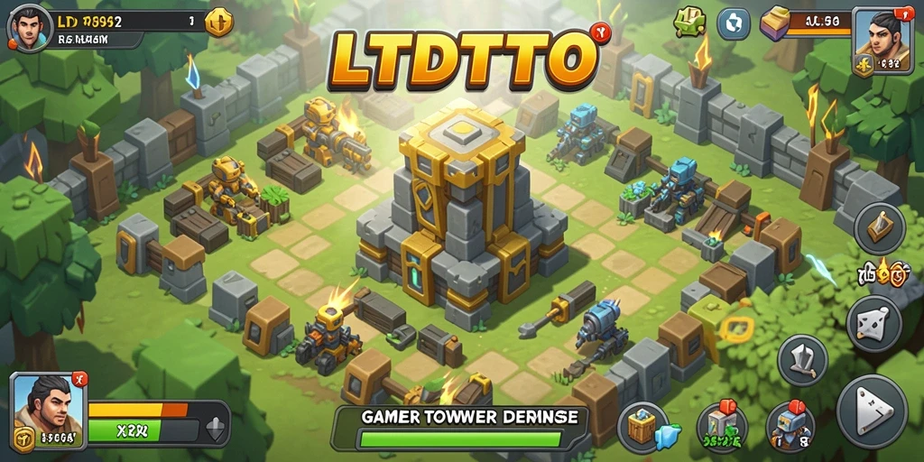 Tangkapan layar LTDTOTO menunjukkan aksi pertempuran tower defense yang mendebarkan.
