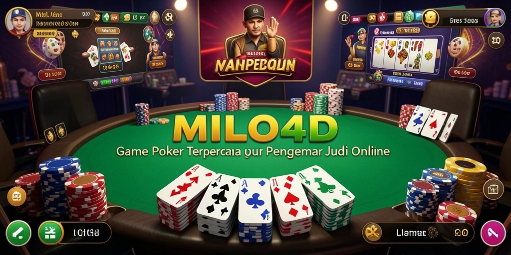 Tampilan gameplay poker yang seru dan menarik di MILO4D.