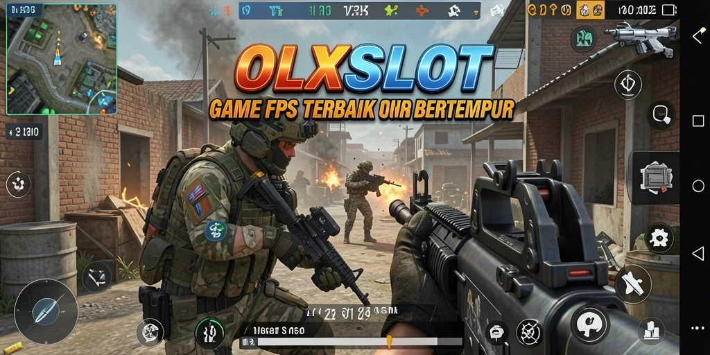 Screenshot OLXSLOT menampilkan aksi gameplay FPS yang mendebarkan.