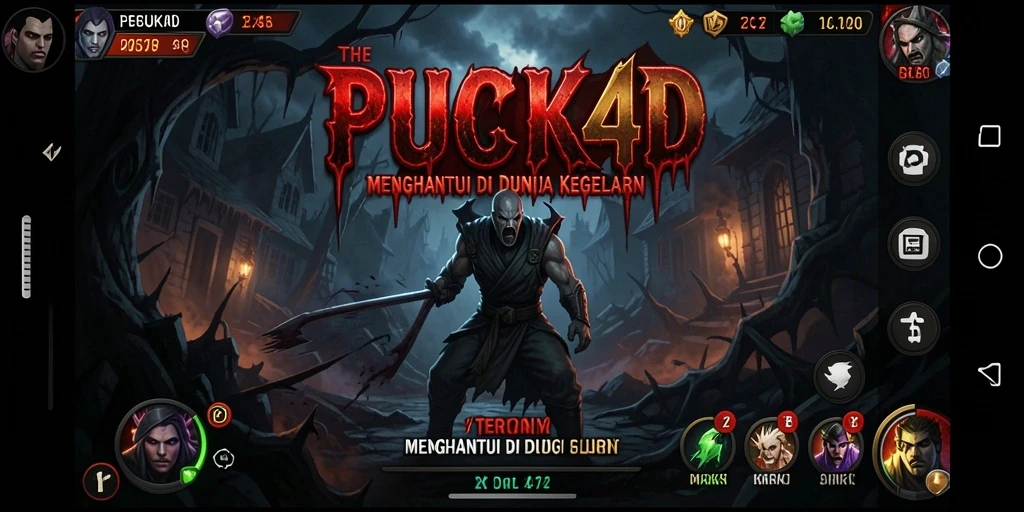 Screenshot utama PUCUK4D menampilkan suasana mencekam dan gameplay yang seru.