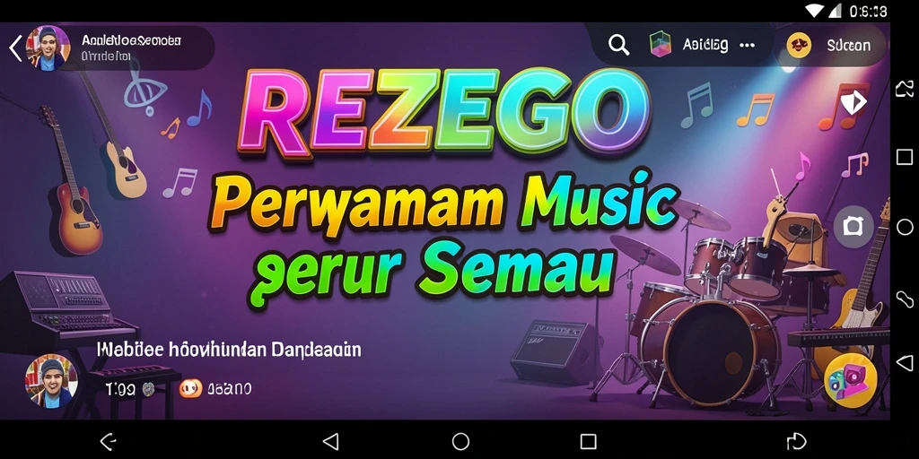 Gameplay menarik di REZEGO dengan notasi musik yang menyenangkan.