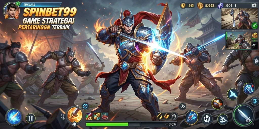 Screenshot SPINBET99 menunjukkan serunya gameplay strategi SLG.