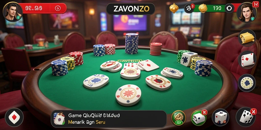 Gameplay seru ZAVONZO dalam permainan QiuQiu yang menantang.